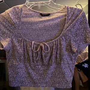 Floral purple crop top